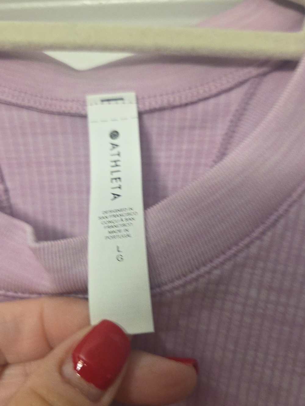 Athleta Light Lavender Ribbed Crewneck Tank Top